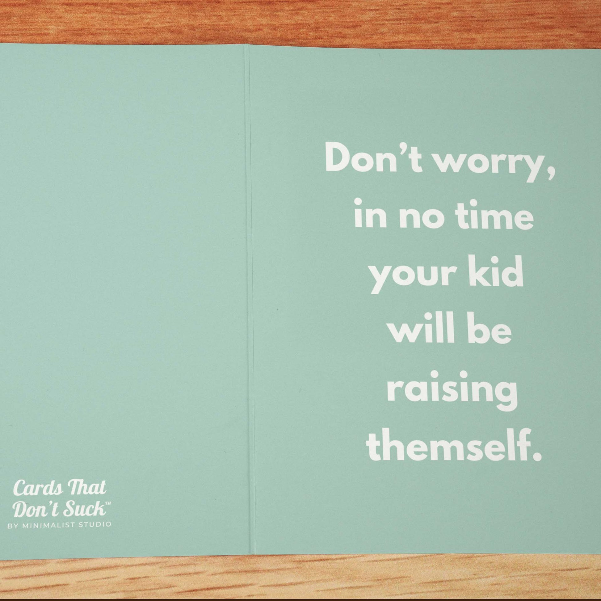 Raising Themself New Baby Card - Minimalist Studio
