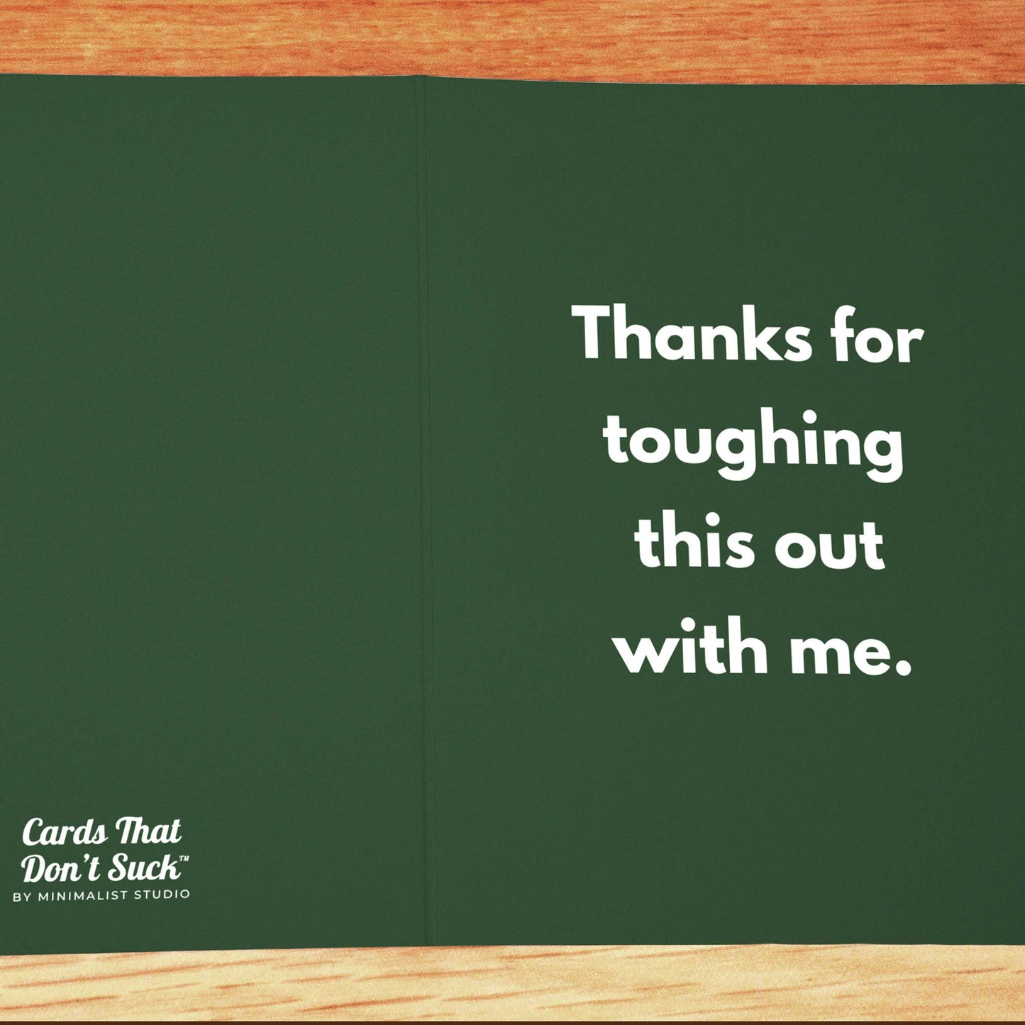 Thanks Toughing This Out Card - Minimalist Studio