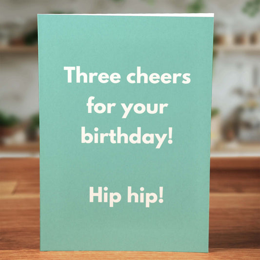 Three Cheers Birthday Card - Minimalist Studio