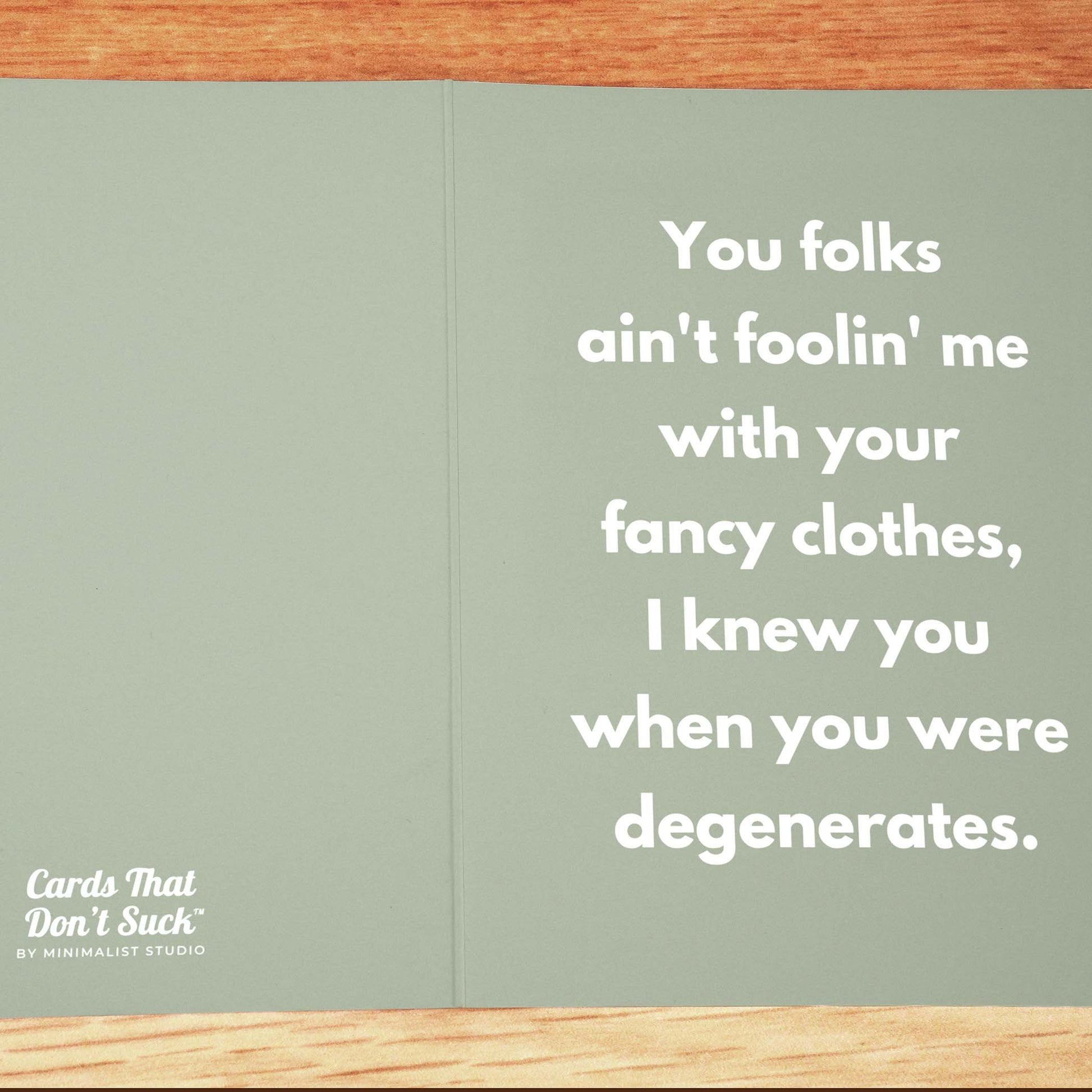 Fancy Degenerates Wedding Card - Minimalist Studio