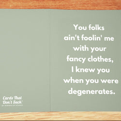 Fancy Degenerates Wedding Card - Minimalist Studio