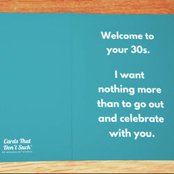 Welcome to Your 30s Birthday Card - Minimalist Studio