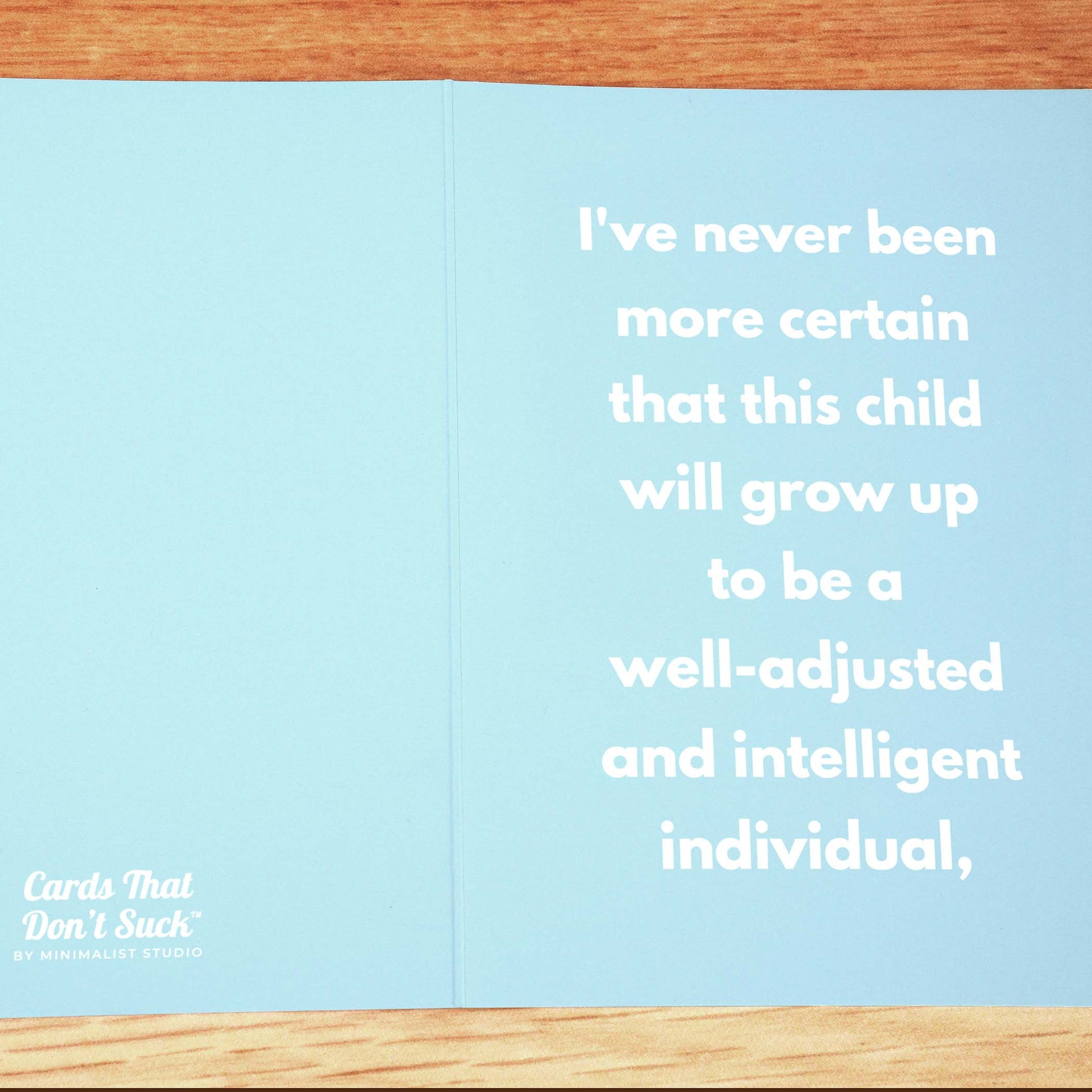 Well-Adjusted Child Card - Minimalist Studio