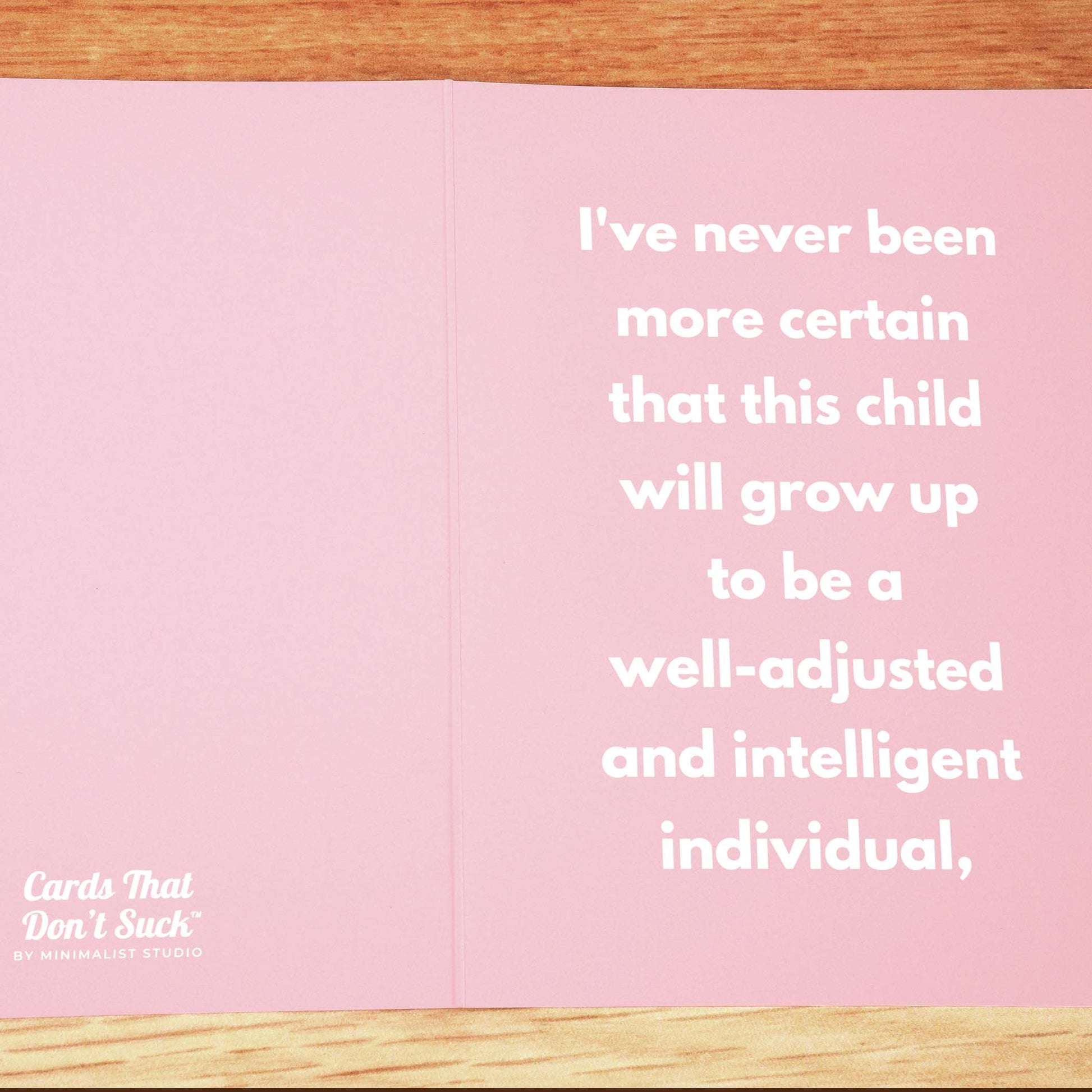 Well-Adjusted Child Card - Minimalist Studio