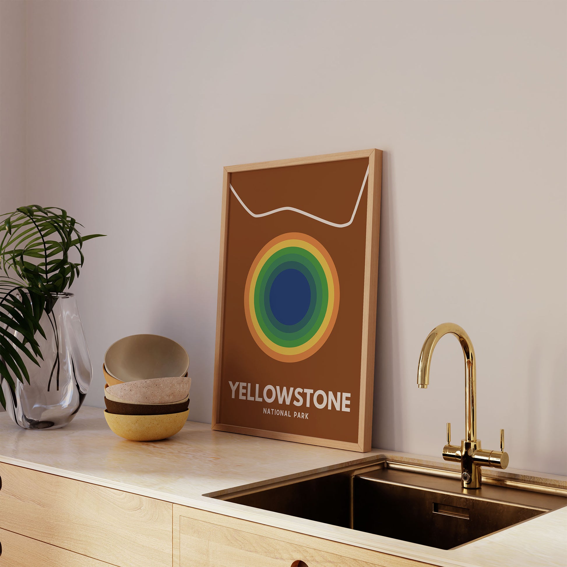 Yellowstone National Park Art Print - Minimalist Studio